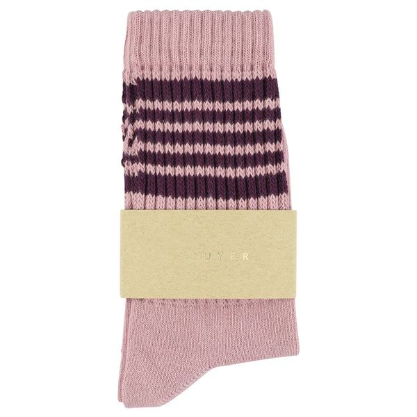 Escuyer Women 5 Stripes Socks - Pink / Wine