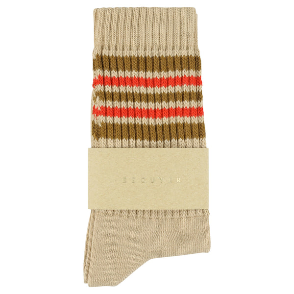 Escuyer Women 5 Stripes Socks - Rose / Bronze / Orange
