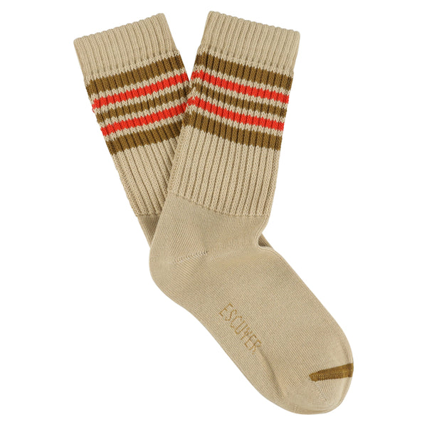 Escuyer Women 5 Stripes Socks - Rose / Bronze / Orange