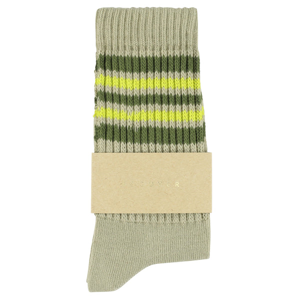 Escuyer Women 5 Stripes Socks - Sand / Khaki / Yellow