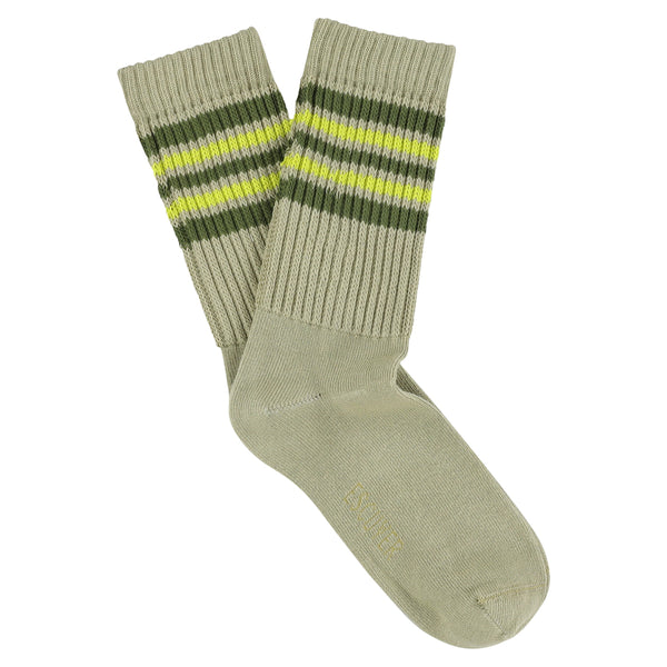 Escuyer Women 5 Stripes Socks - Sand / Khaki / Yellow