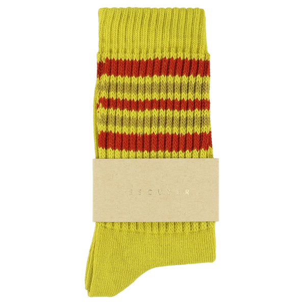 Escuyer Women 5 Stripes Socks - Yellow / Red