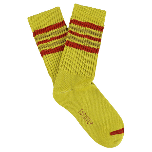 Escuyer Women 5 Stripes Socks - Yellow / Red