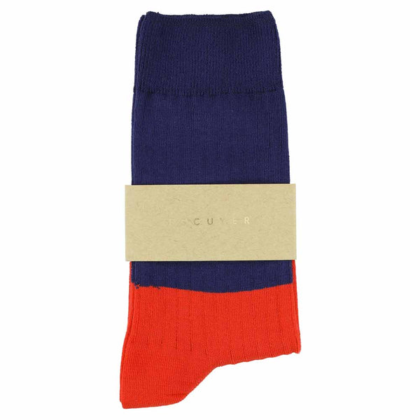 Escuyer Women Block Socks - Blue / Orange
