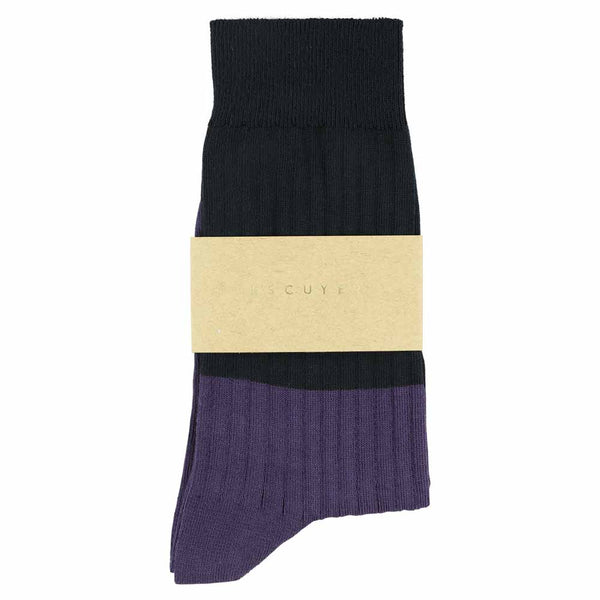 Escuyer Women Block Socks - Carbon / Purple