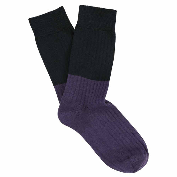 Escuyer Women Block Socks - Carbon / Purple