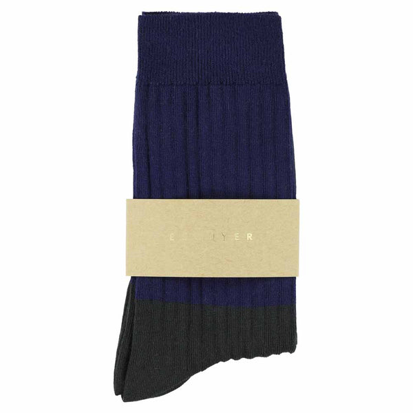 Escuyer Women Block Socks - Navy / Anthracite