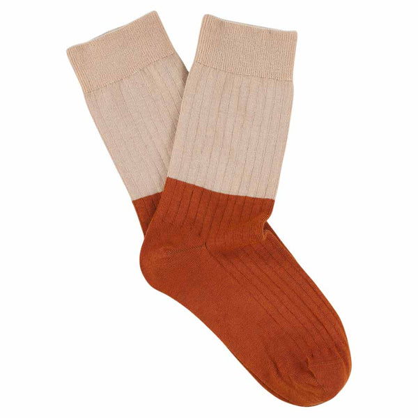 Escuyer Women Block Socks - Pink / Brick