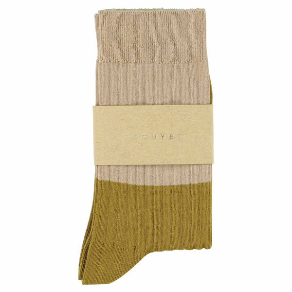 Escuyer Women Block Socks - Pink / Gold