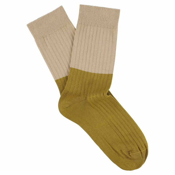 Escuyer Women Block Socks - Pink / Gold