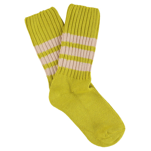 Escuyer Women Crew Stripes Socks - Yellow / Pink