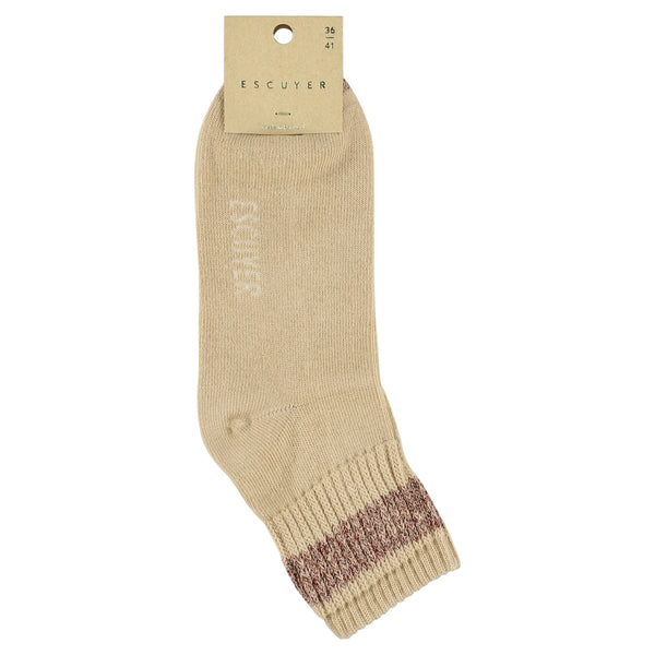 Escuyer Women Lurex Ankle Socks - Pink / Bronze