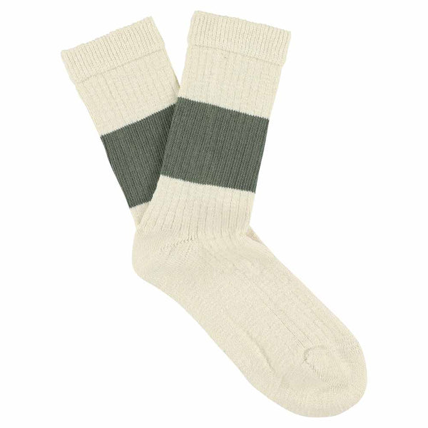 Escuyer Women Melange Band Socks - Ecru / Khaki