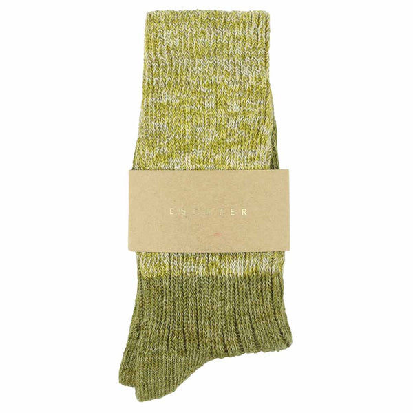 Escuyer Women Melange Block Socks Green / Olive