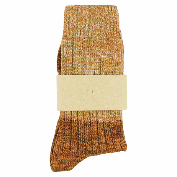 Escuyer Women Melange Block Socks Mustard / Brown