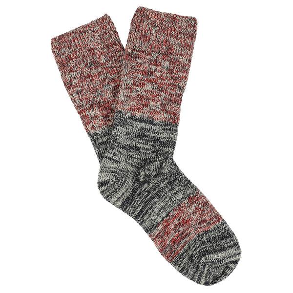 Escuyer Women Melange Block Socks - Navy / Red