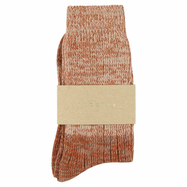 Escuyer Women Melange Block Socks - Pink / Rust