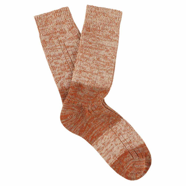 Escuyer Women Melange Block Socks - Pink / Rust