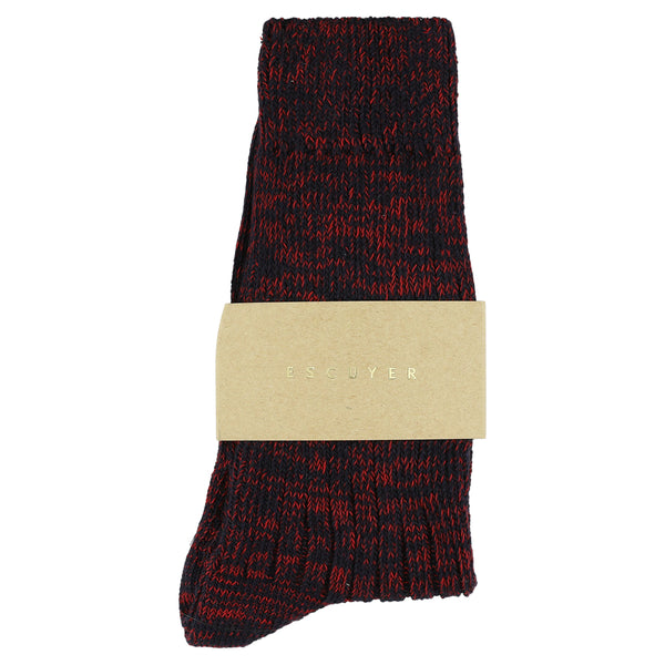 Escuyer Women Melange Socks - Navy / Red