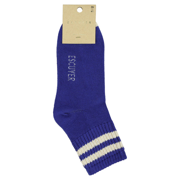 Escuyer Women Stripes Ankle Socks - Blue / Ecru