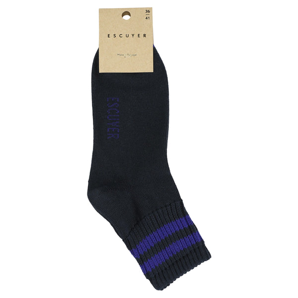 Escuyer Women Stripes Ankle Socks - Blue / Strong Blue