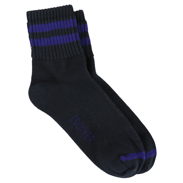 Escuyer Women Stripes Ankle Socks - Blue / Strong Blue