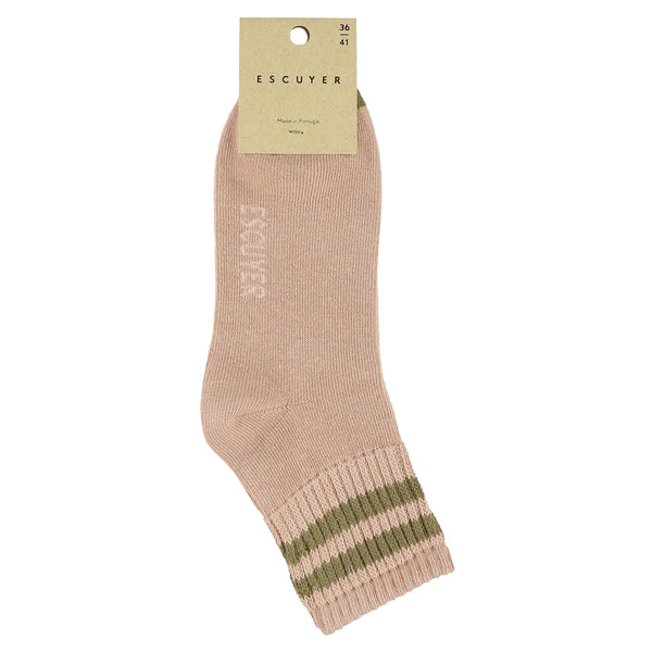 Escuyer Women Stripes Ankle Socks - Pink / Green