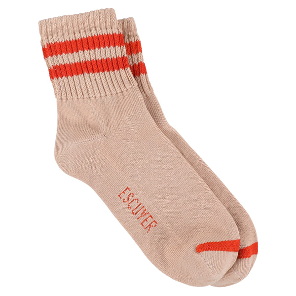 Escuyer Women Stripes Ankle Socks - Pink / Orange