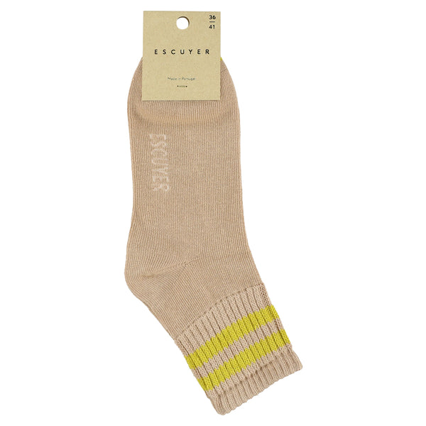 Escuyer Women Stripes Ankle Socks - Pink / Yellow