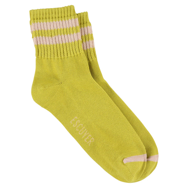 Escuyer Women Stripes Ankle Socks - Yellow / Pink