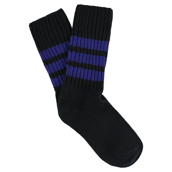 Escuyer Women Stripes Crew Socks - Blue / Bright Blue