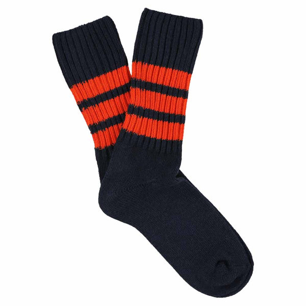Escuyer Women Stripes Crew Socks - Blue / Orange
