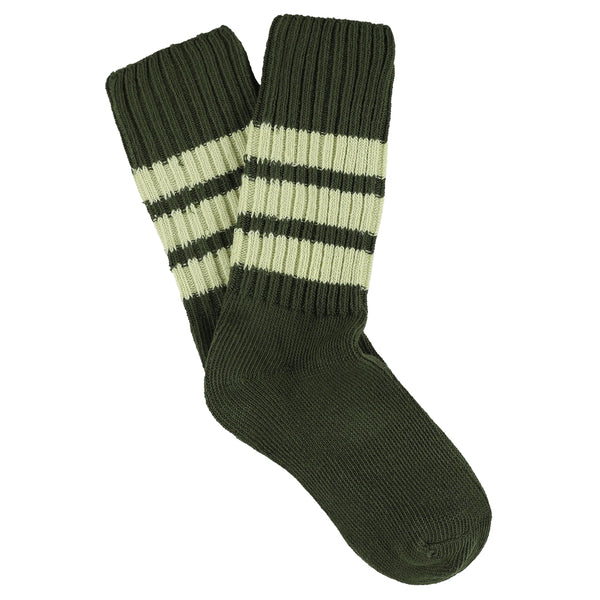 Escuyer Women Stripes Crew Socks - Green / Light Green