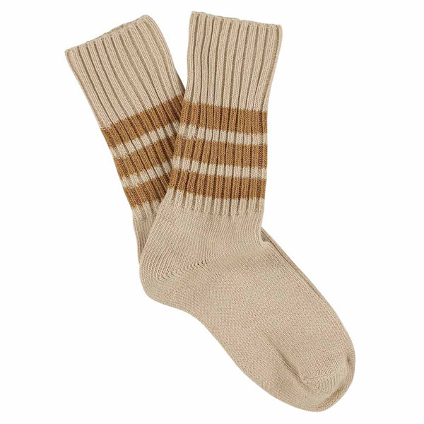 Escuyer Women Stripes Crew Socks - Pink / Brown