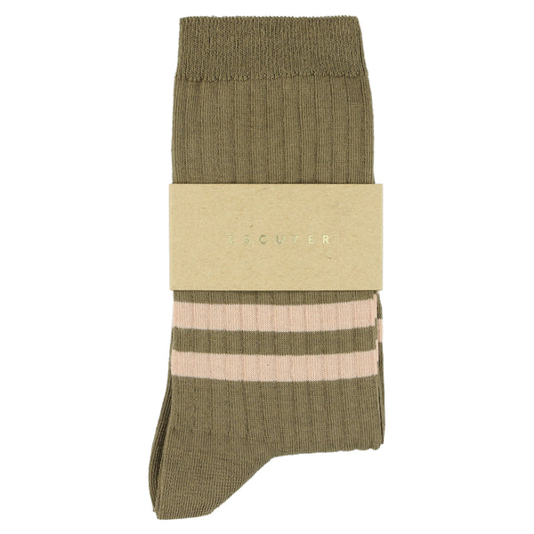 Escuyer Women Stripes - Khaki / Pink