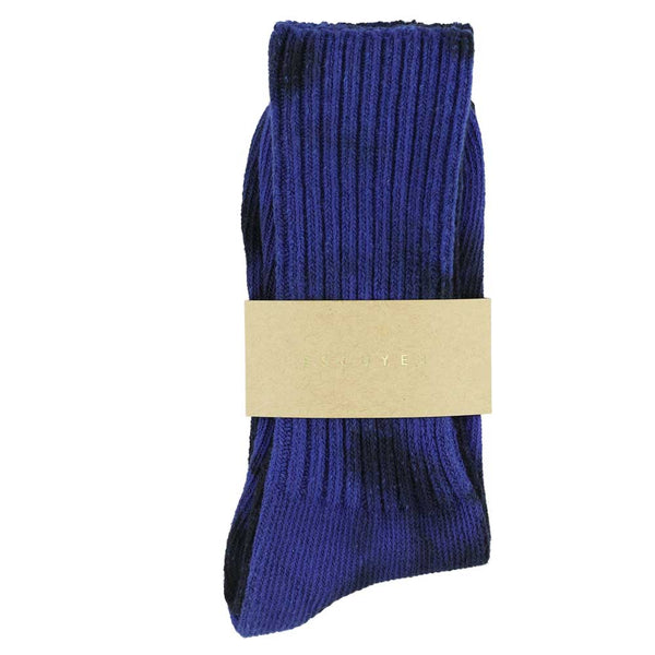 Escuyer Women Tie Dye Socks - Black / Strong Blue