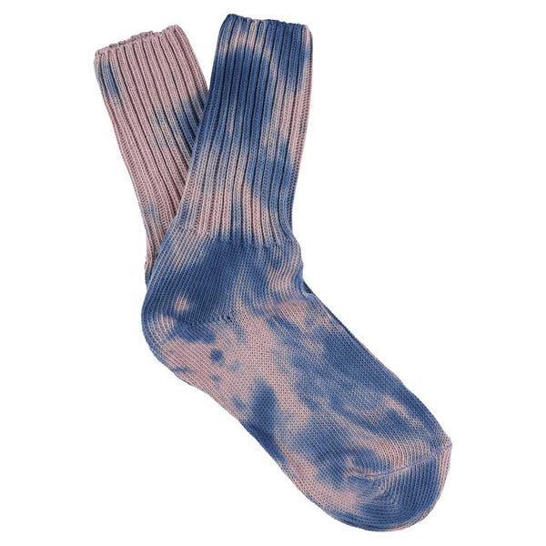 Escuyer Women Tie Dye Socks - Indigo / Coral