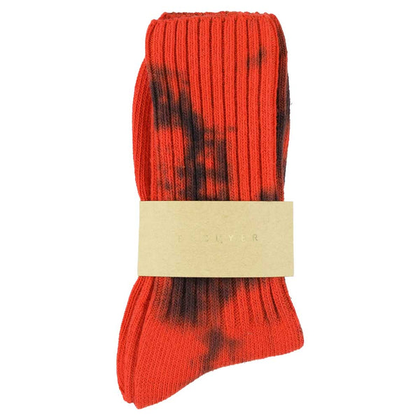 Escuyer Women Tie Dye Socks - Orange / Black