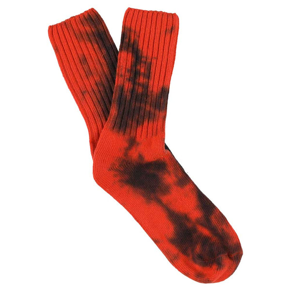 Escuyer Women Tie Dye Socks - Orange / Black