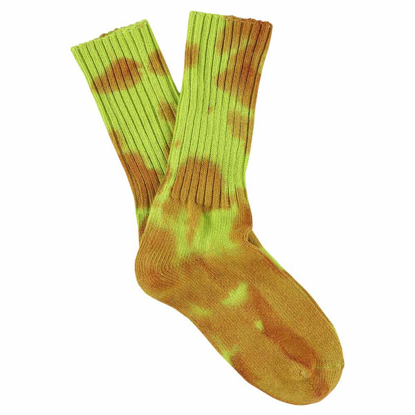 Escuyer Women Tie Dye Socks - Rust / Lime
