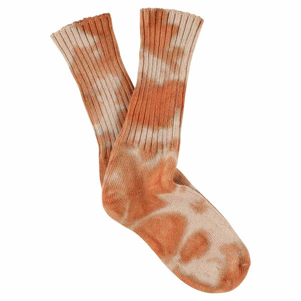 Escuyer Women Tie Dye Socks - Rust / Pink