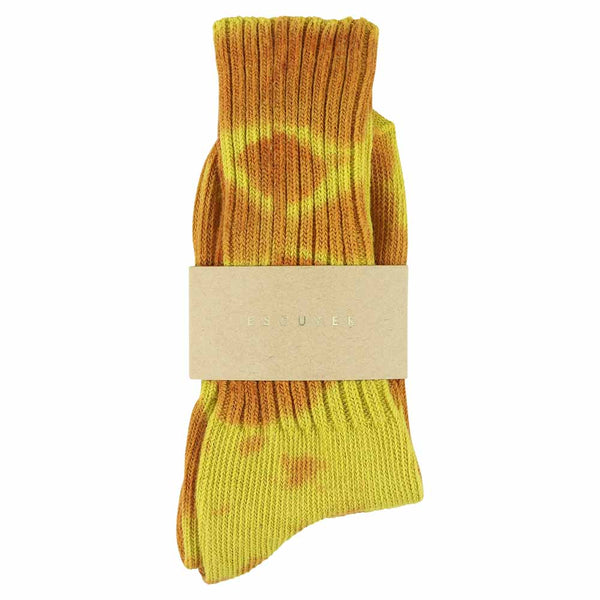 Escuyer Women Tie Dye Socks - Rust / Yellow