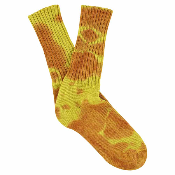 Escuyer Women Tie Dye Socks - Rust / Yellow