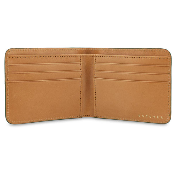 Escuyer Leather Billfold Wallet - Jungle Green / Natural