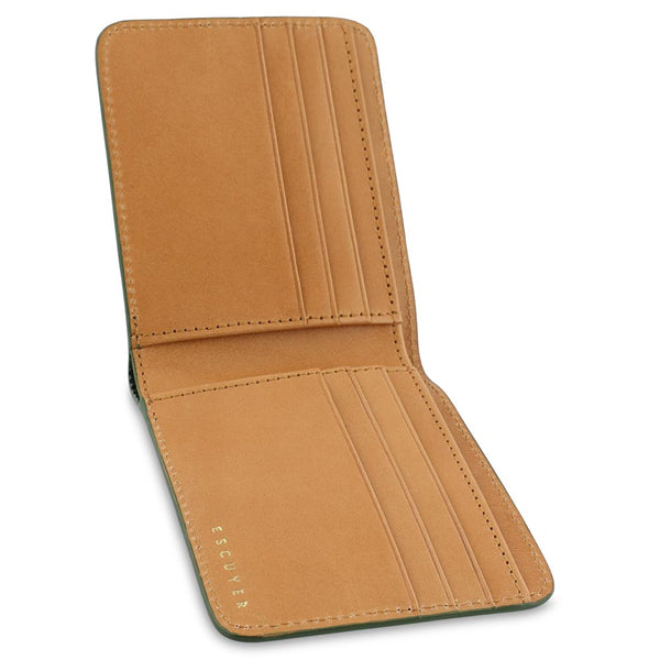 Escuyer Leather Billfold Wallet - Jungle Green / Natural