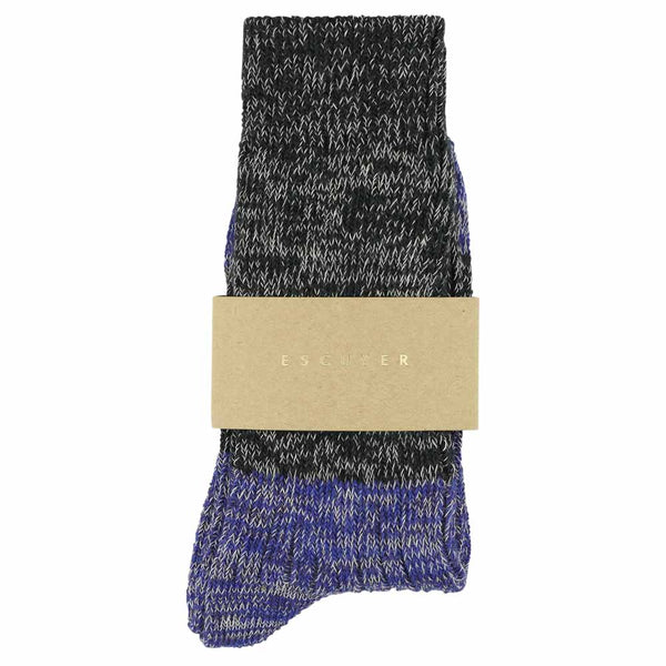 Escuyer Women Melange Block Socks Off Black / Bright Blue