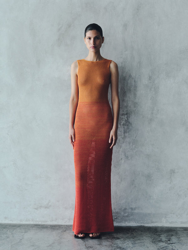escvdo ALPAMAYO SLEEVELESS MAXI DRESS | TANGERINE - ORANGE