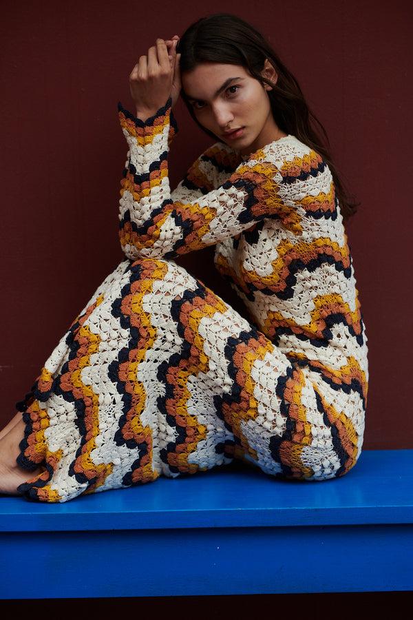 Escvdo ABANICO HAND CROCHETED DRESS | PRE ORDER