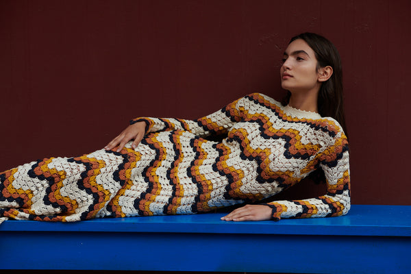 Escvdo ABANICO HAND CROCHETED DRESS | PRE ORDER