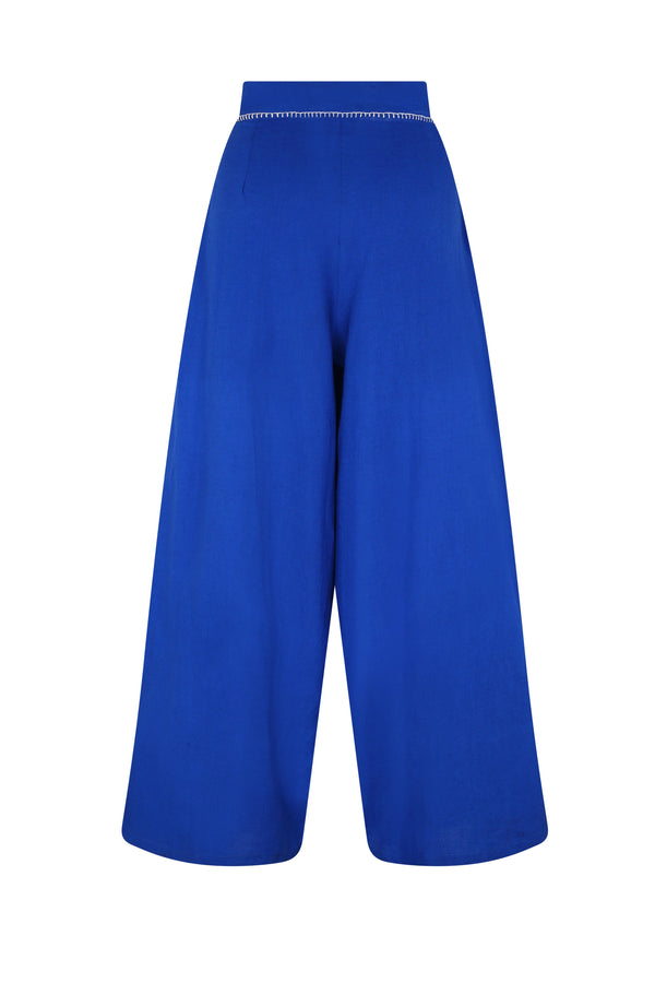 Escvdo AMALIA PANTS | ELECTRIC BLUE/ IVORY
